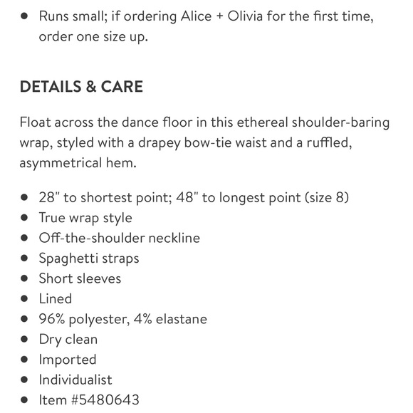 Alice + Olivia Josie Ruffle Wrap Dress - Picture 9 of 9